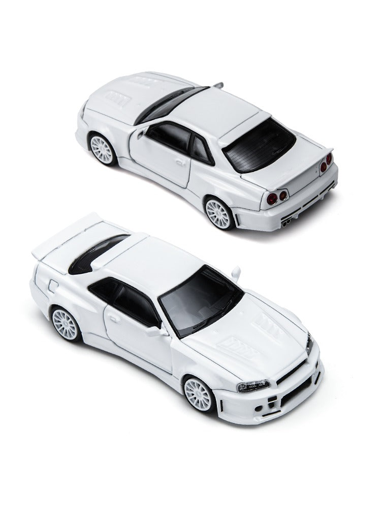 TimeMicro × PSC DESIGN 1:64 R34 "Smilodon" White Engineer Edition Realistic Alloy Car Model