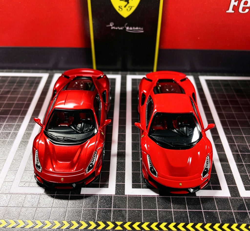 HG Model 1/64 Ferrari Prancing Horse 488 Pista Coupe Version Diecast Model.