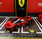 HG Model 1/64 Ferrari Prancing Horse 488 Pista Coupe Version Diecast Model.