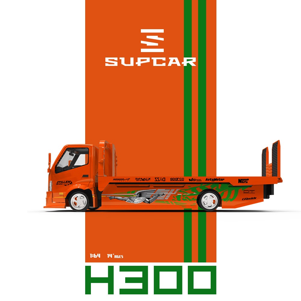 SupCar 1:64 H300 flat transport trailer - Speed and Passion(SC647247)