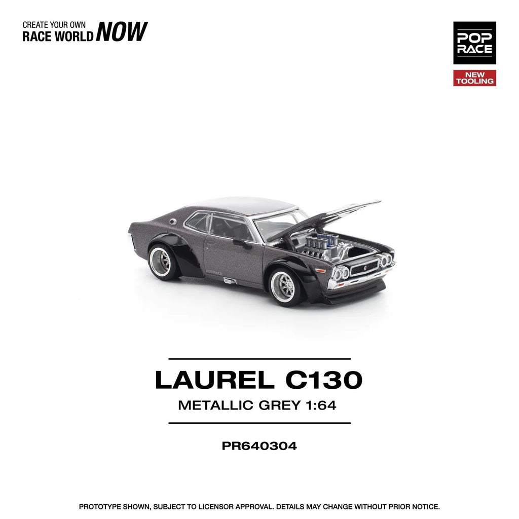 Pop Race Nissan Laurel C130 Metallic Grey
