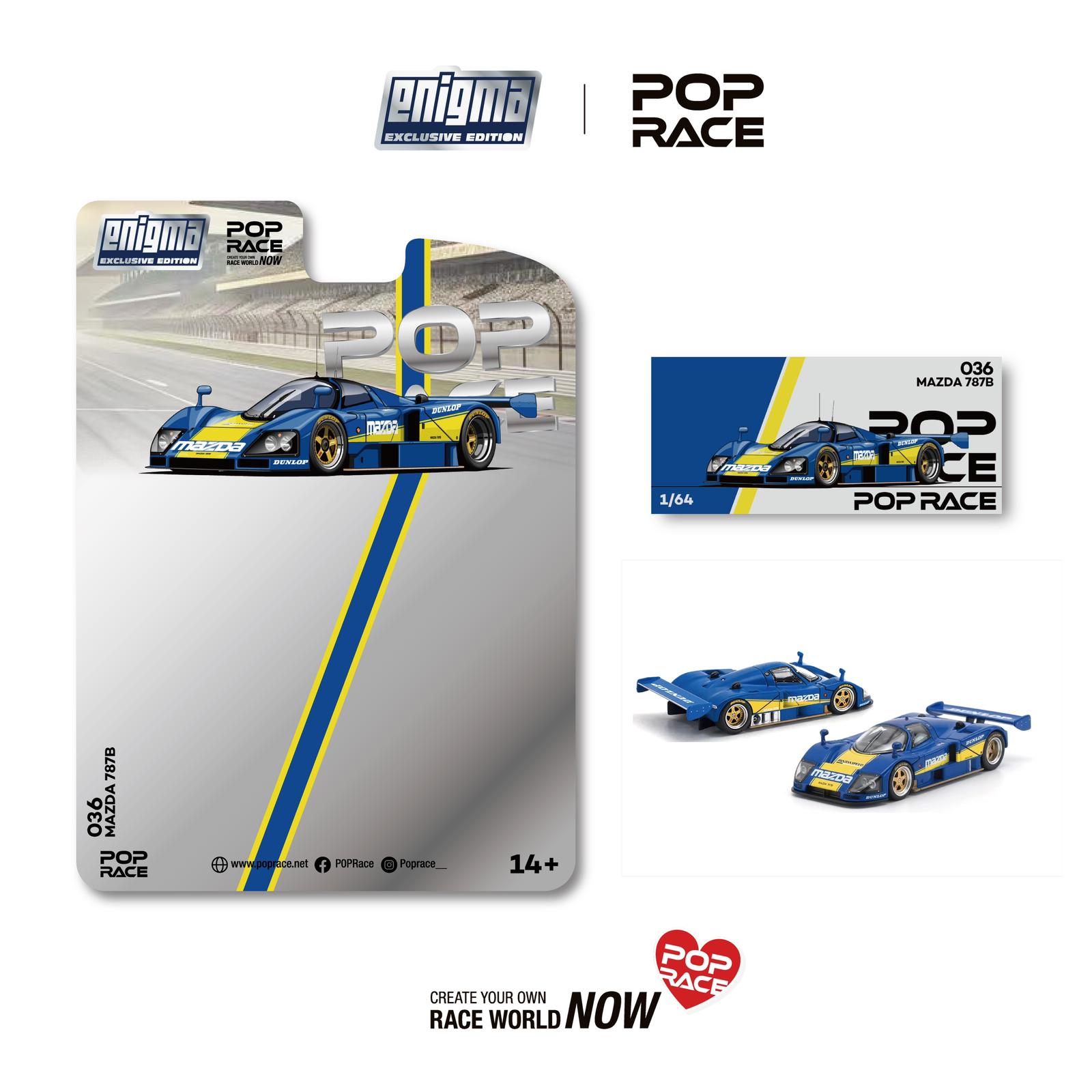 Pop Race 1/64 Mazda 787B Racing Blue/Yellow