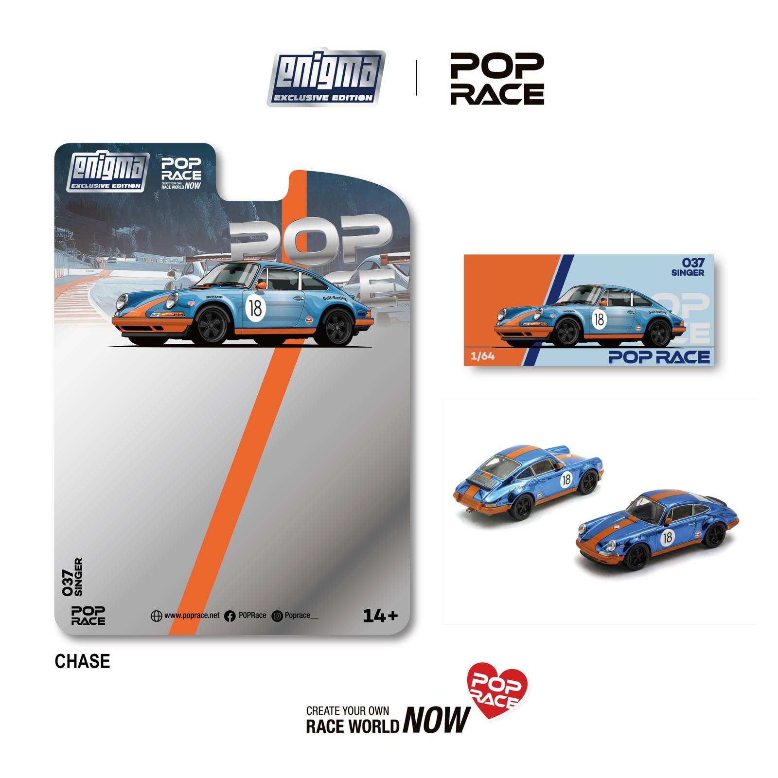 Pop Race 1/64 SINGER RACING  Orange/Blue