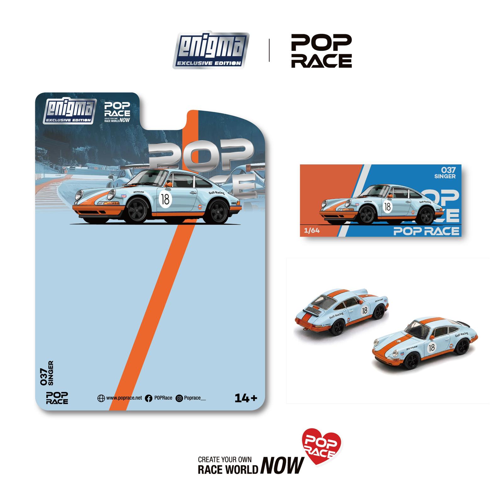 Pop Race 1/64 SINGER RACING  Orange/Blue
