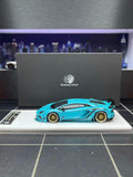 Rotating Wheel RW 1/64 Rowen Aventador S Diecast model Iridescent blue