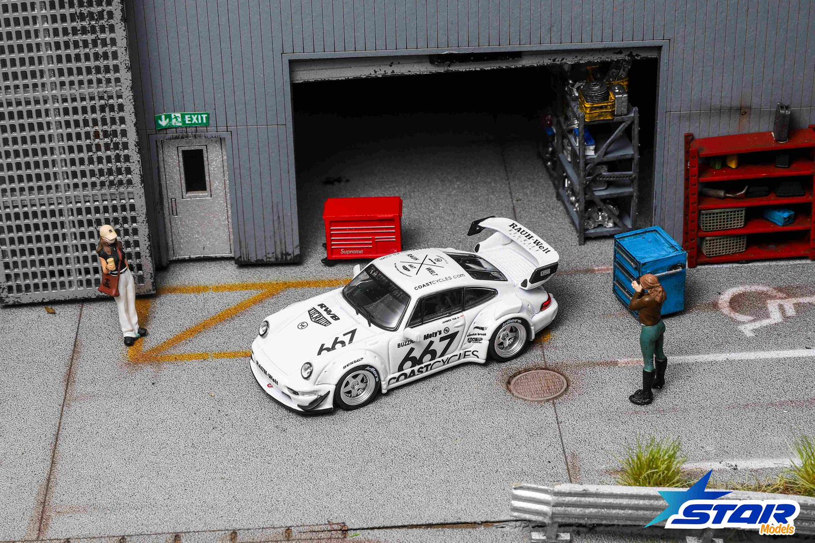 Star Models 1:64 Rauh-Welt Widebody Modified RWB964 GT Wing Diecast Model.