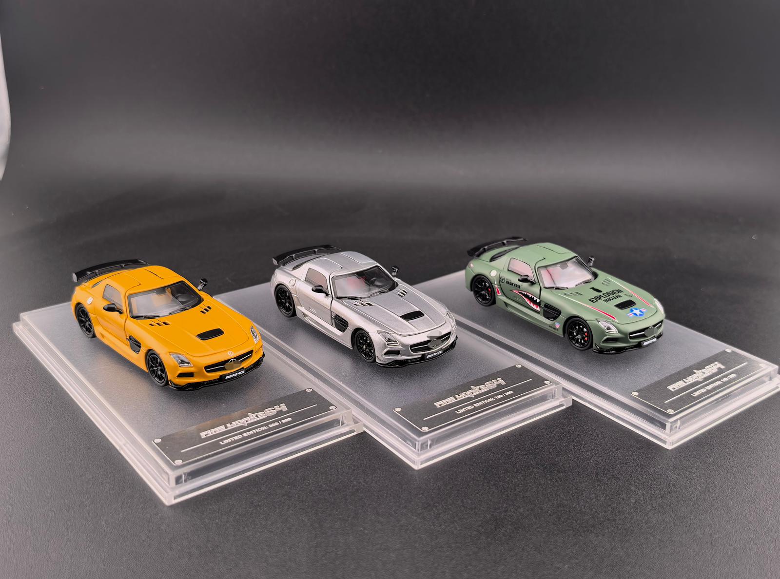 Fine Works64 1/64 Benz SLS AMG Black Series Diecast Model.