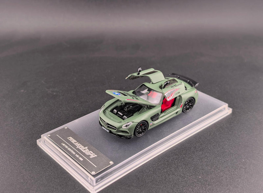 Fine Works64 1/64 Benz SLS AMG Black Series Diecast Model.