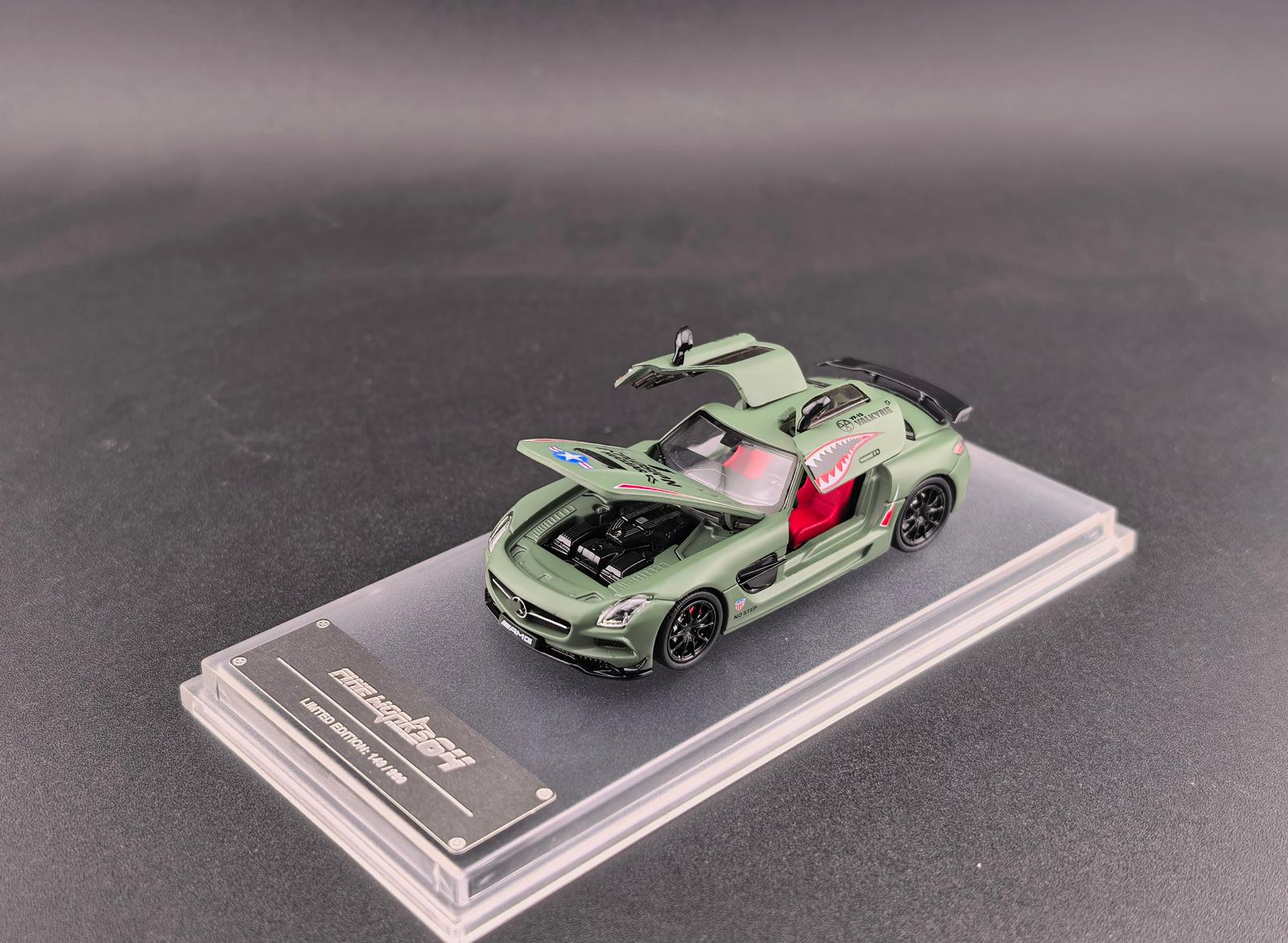 Fine Works64 1/64 Benz SLS AMG Black Series Diecast Model.