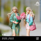 MoreArt 1:64 Handing Flower Casual Best Friends Trio Doll Set Realistic Resin Model