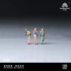 MoreArt 1:64 Handing Flower Casual Best Friends Trio Doll Set Realistic Resin Model