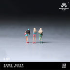MoreArt 1:64 Handing Flower Casual Best Friends Trio Doll Set Realistic Resin Model
