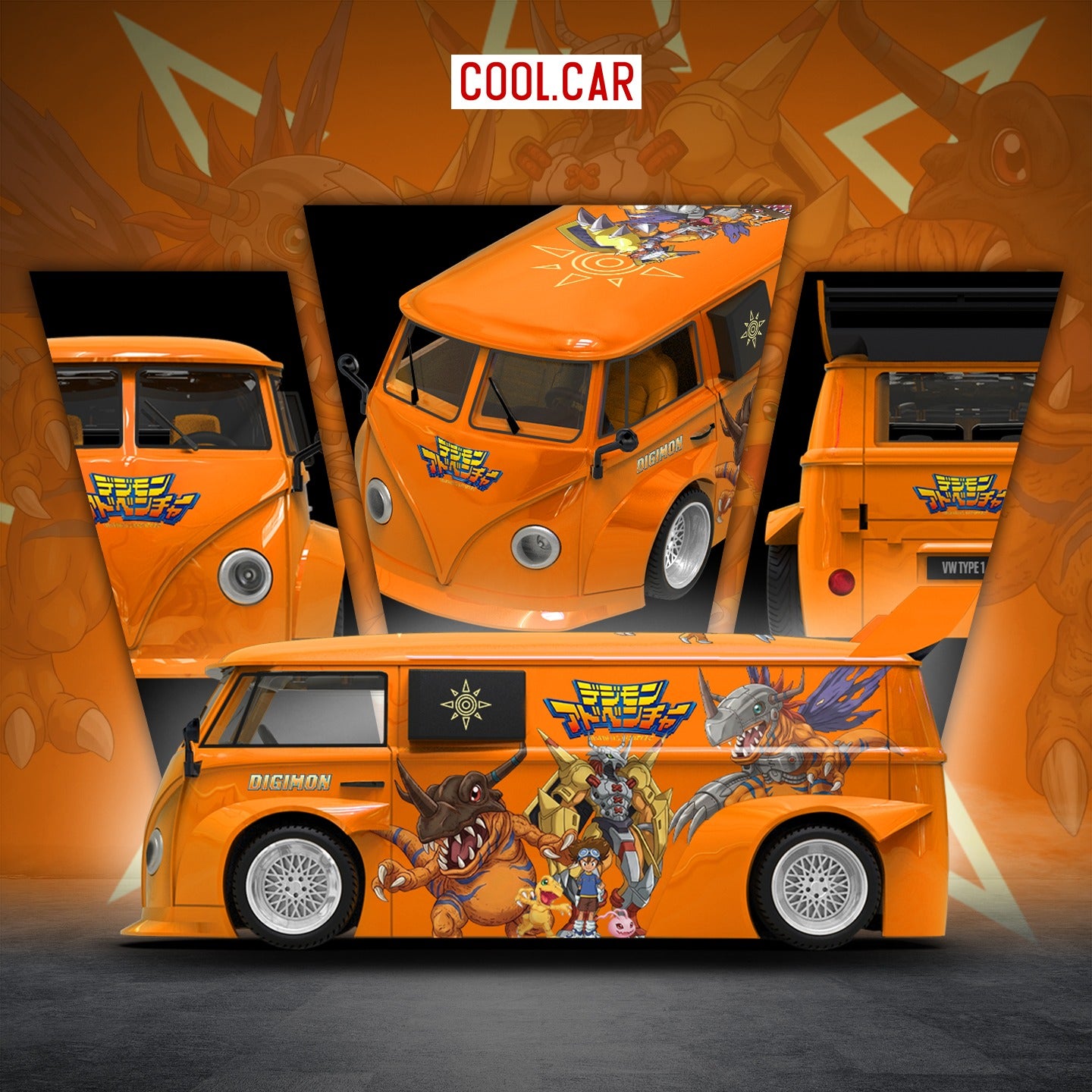 CoolCar 1:64 Volkswagen T1 Digital Tyrant Painted Simulation Alloy Car Model