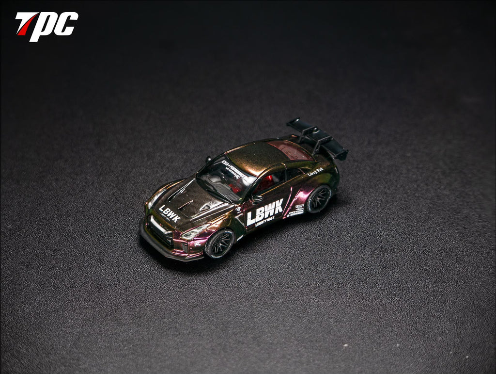 TPC 1/64 LBWK GTR35 Phantom Purple Chameleon Diecast model