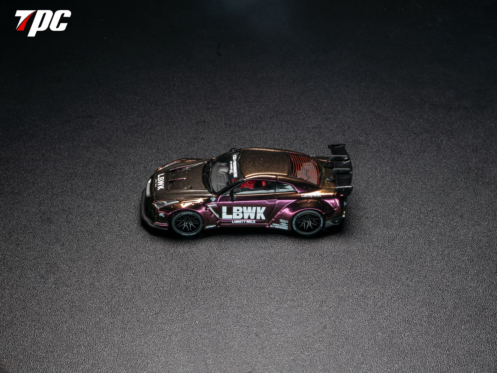 TPC 1/64 LBWK GTR35 Phantom Purple Chameleon Diecast model