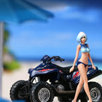 MoreArt 1:64 Blue Bikini Beach Motorcycle Doll Set Resin Model