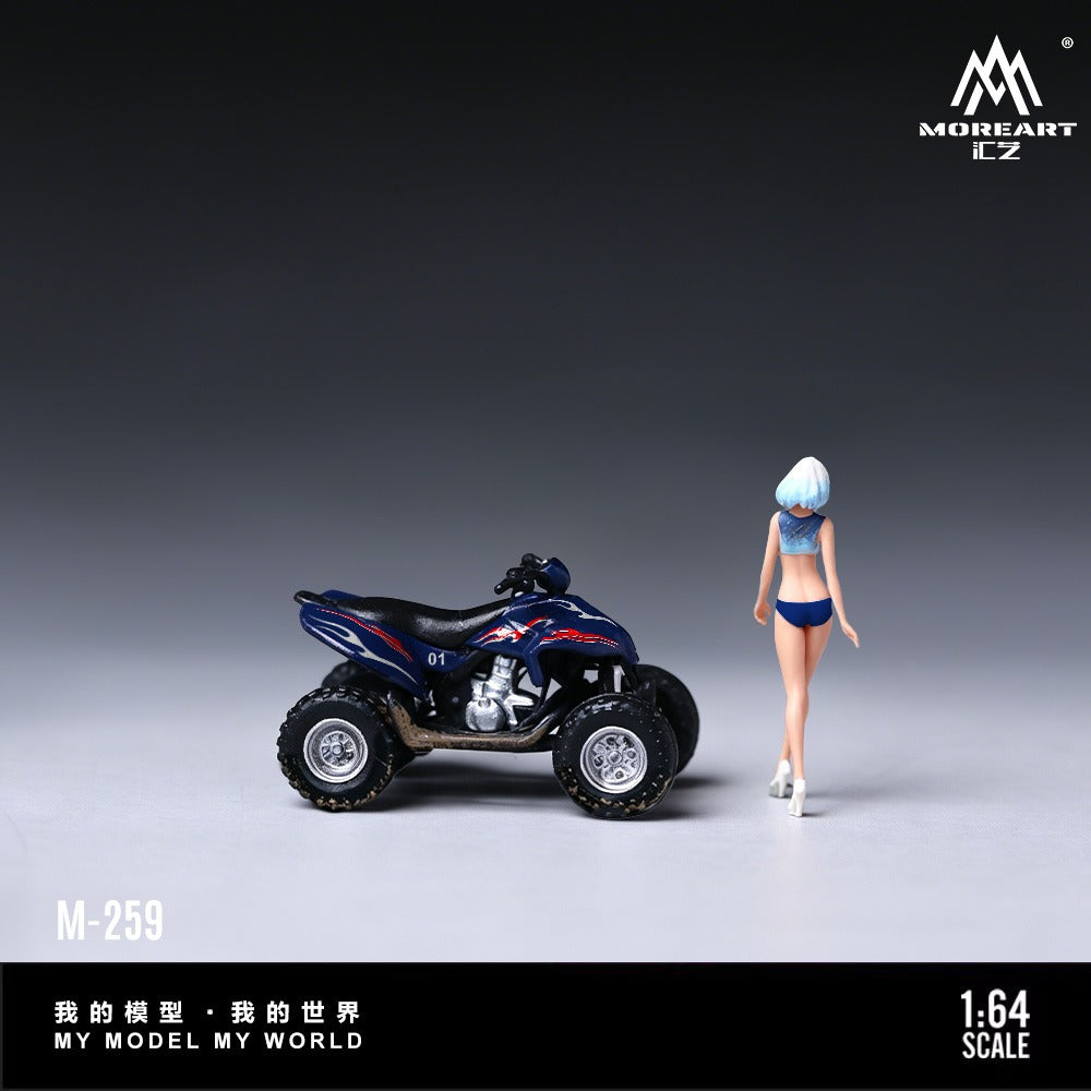 MoreArt 1:64 Blue Bikini Beach Motorcycle Doll Set Resin Model