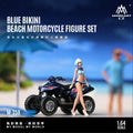 MoreArt 1:64 Blue Bikini Beach Motorcycle Doll Set Resin Model
