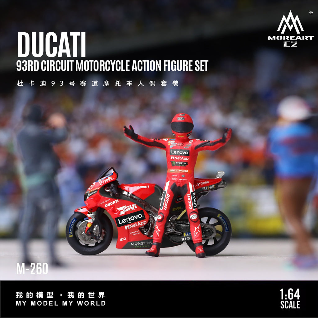 MoreArt 1:64 Ducati 93 Racing Motorcycle Figurine Set Plastic Model