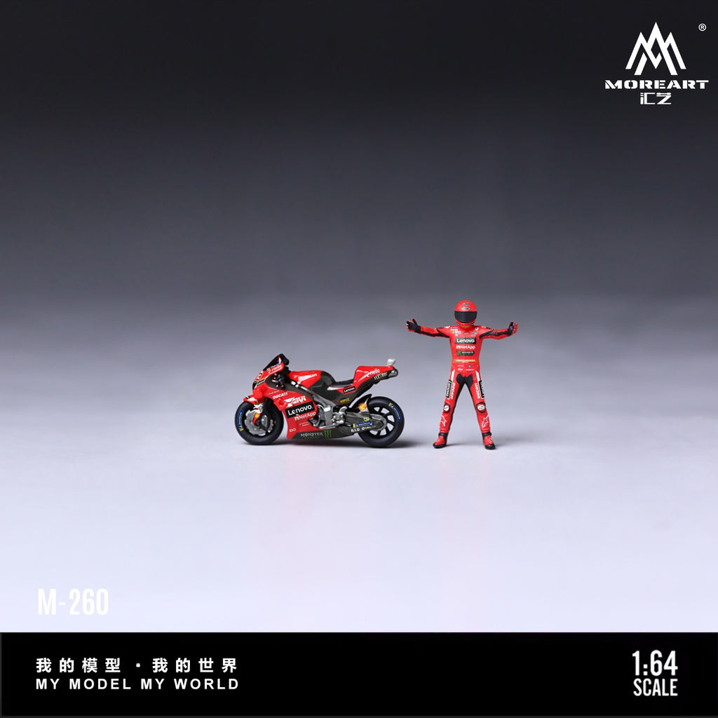 MoreArt 1:64 Ducati 93 Racing Motorcycle Figurine Set Plastic Model