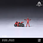 MoreArt 1:64 Ducati 93 Racing Motorcycle Figurine Set Plastic Model