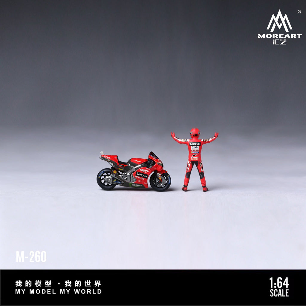 MoreArt 1:64 Ducati 93 Racing Motorcycle Figurine Set Plastic Model
