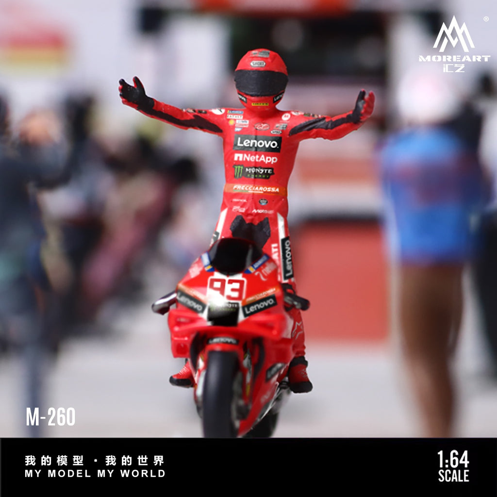 MoreArt 1:64 Ducati 93 Racing Motorcycle Figurine Set Plastic Model