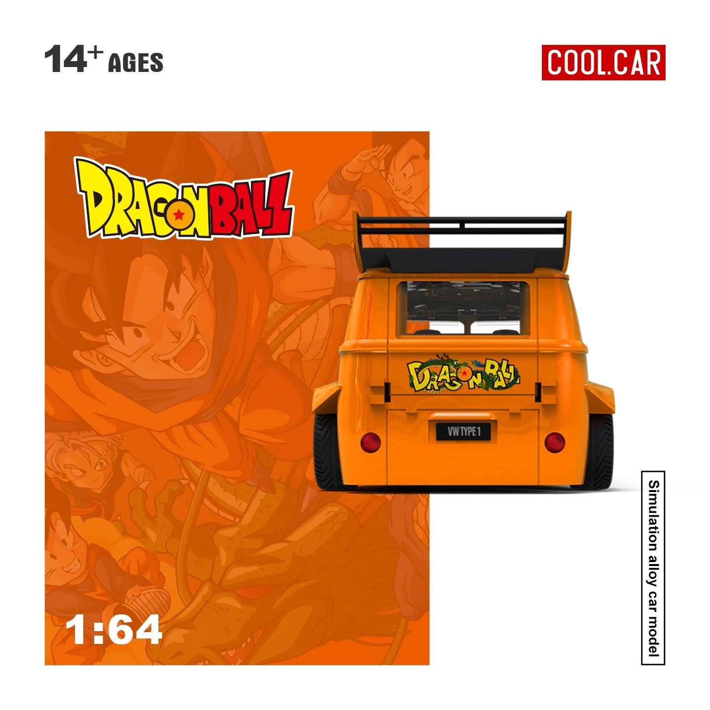 CoolCar 1:64 Volkswagen T1 Dragon Ball painted simulation alloy car model