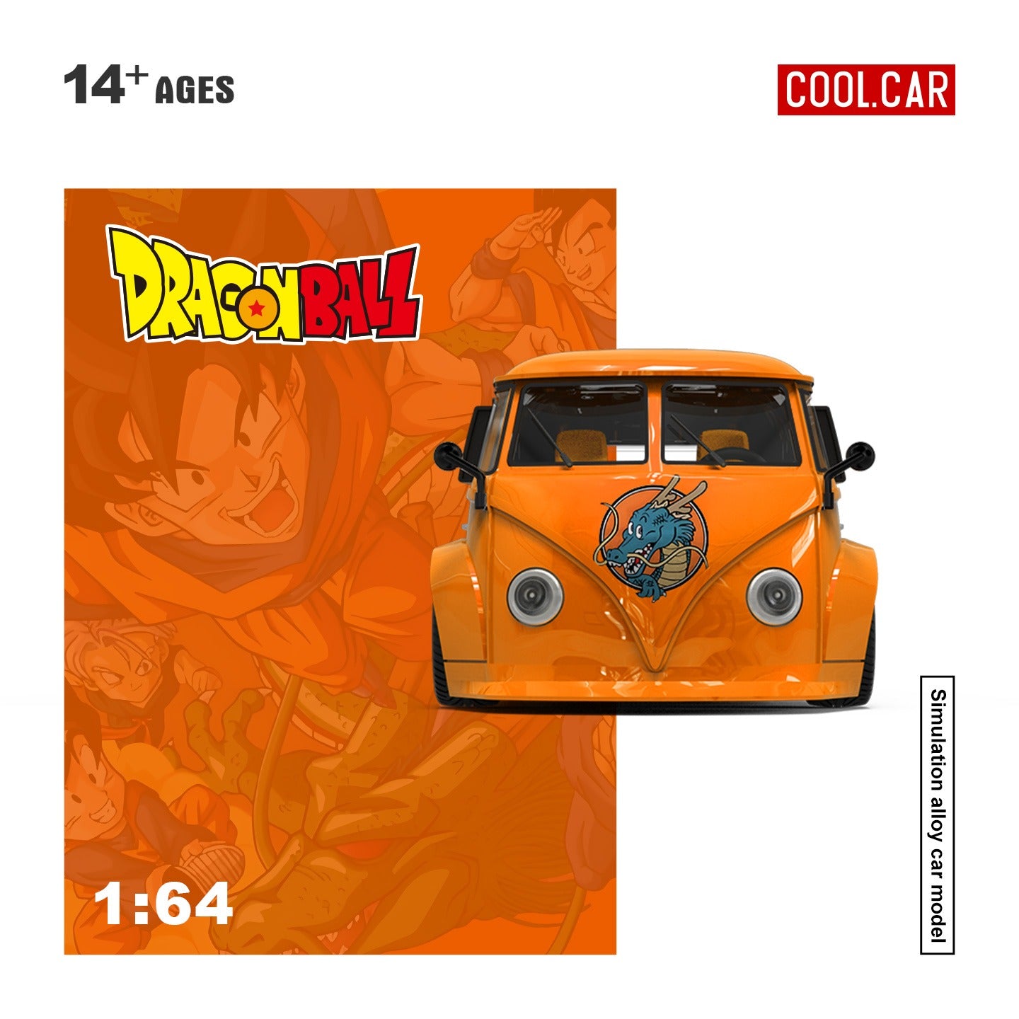 CoolCar 1:64 Volkswagen T1 Dragon Ball painted simulation alloy car model