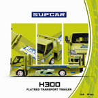 SupCar 1:64 H300 flatbed Transport Trailer - Fast and Furious Lime yellow