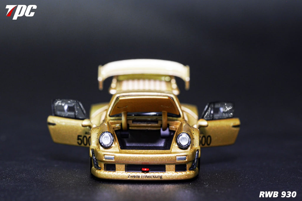 TPC Customized Version 1/64 Gold RWB930 Fully Open Diecast Model