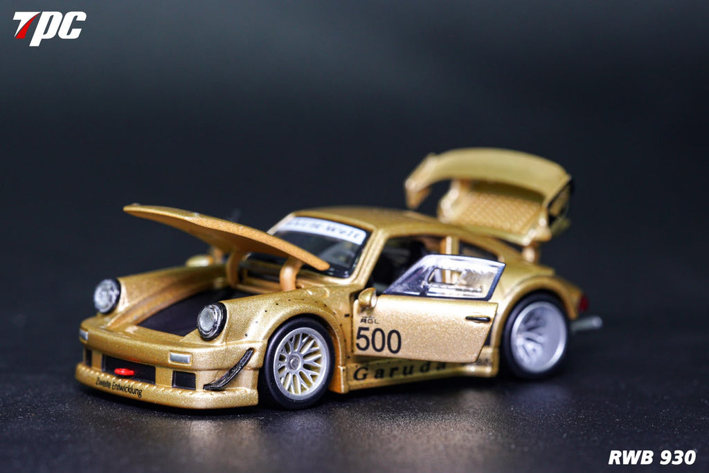 TPC Customized Version 1/64 Gold RWB930 Fully Open Diecast Model