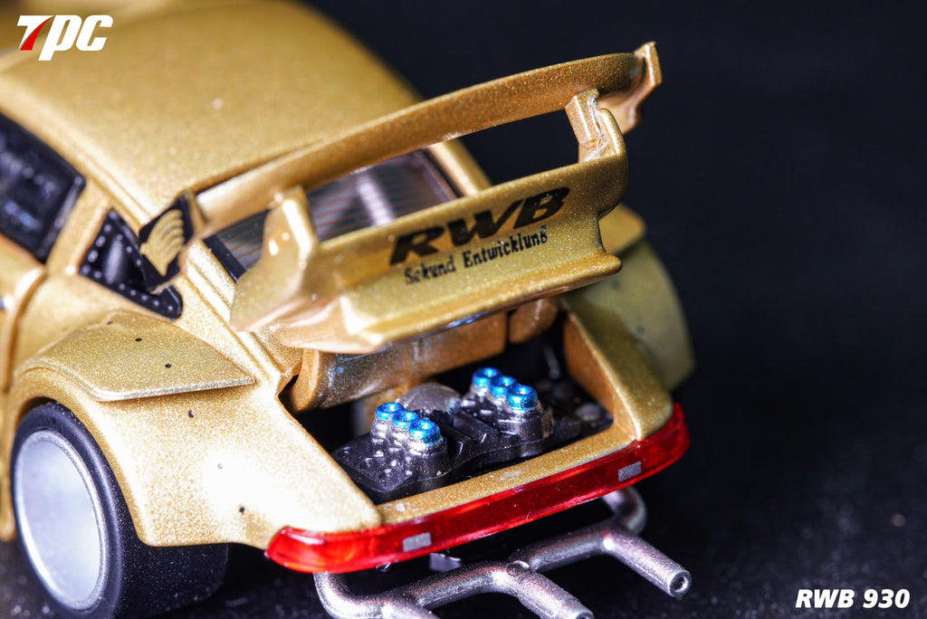 TPC Customized Version 1/64 Gold RWB930 Fully Open Diecast Model