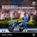 MoreArt 1:64 Blue Magic Claw No. 9 Yamaha Off-road Motorcycle Figure Set Resin Model