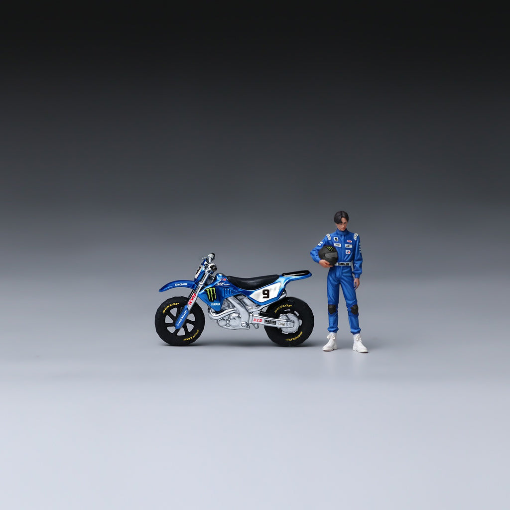 MoreArt 1:64 Blue Magic Claw No. 9 Yamaha Off-road Motorcycle Figure Set Resin Model