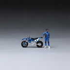 MoreArt 1:64 Blue Magic Claw No. 9 Yamaha Off-road Motorcycle Figure Set Resin Model