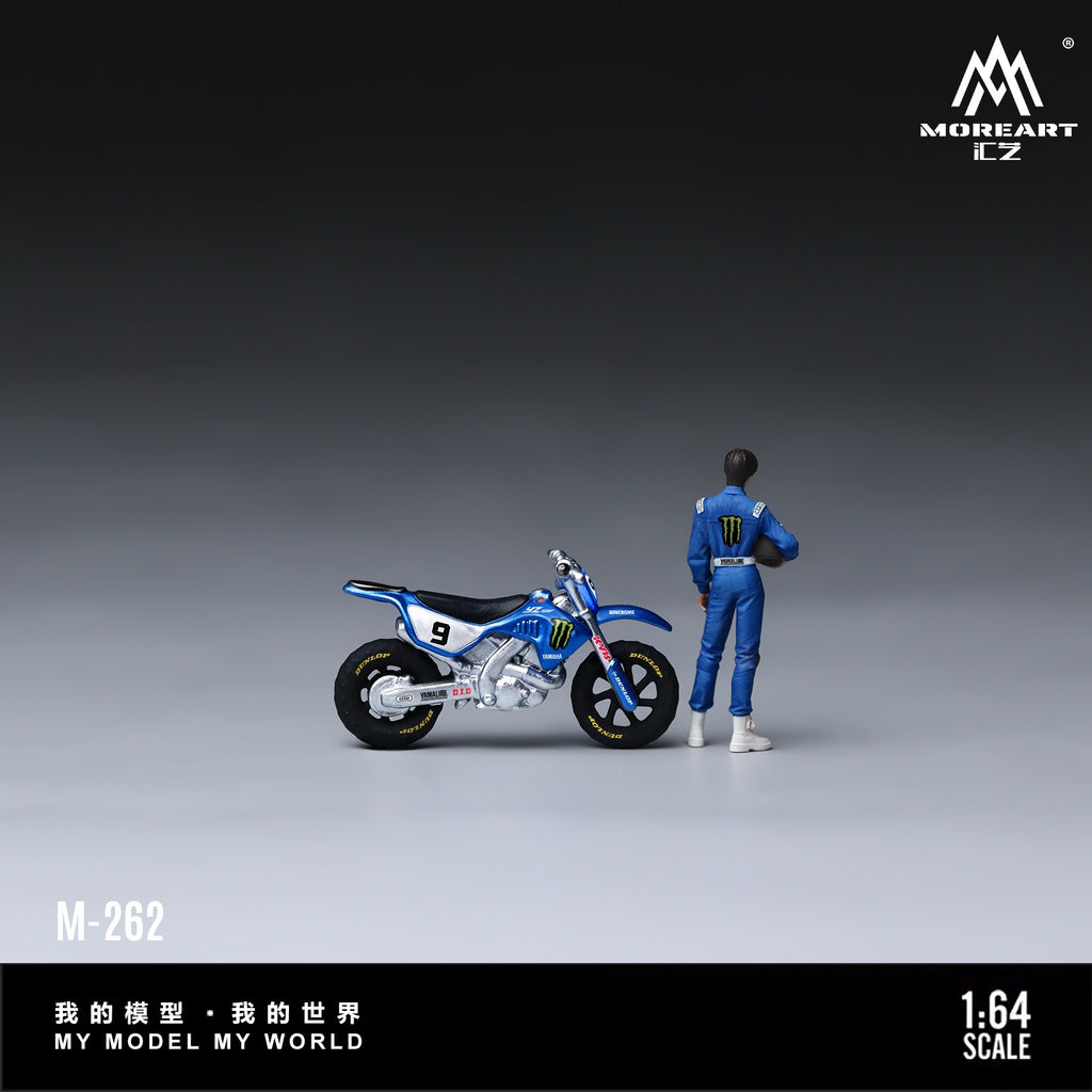 MoreArt 1:64 Blue Magic Claw No. 9 Yamaha Off-road Motorcycle Figure Set Resin Model