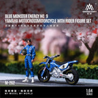 MoreArt 1:64 Blue Magic Claw No. 9 Yamaha Off-road Motorcycle Figure Set Resin Model