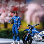 MoreArt 1:64 Blue Magic Claw No. 9 Yamaha Off-road Motorcycle Figure Set Resin Model