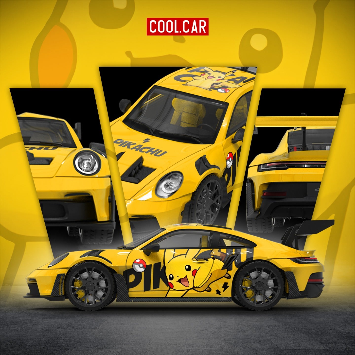 Cool Car 1:64 Porsche 992 GT3 RS - Pikachu