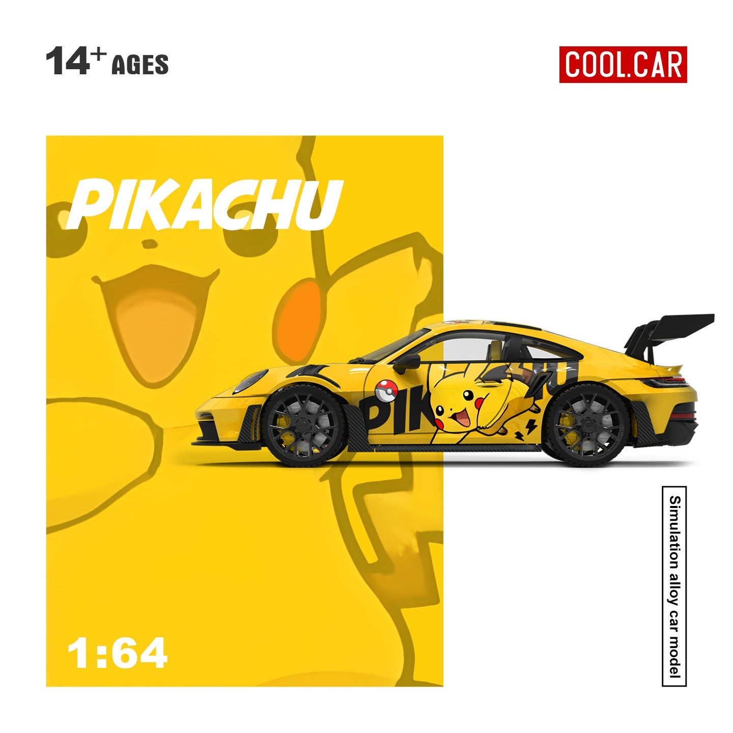 Cool Car 1:64 Porsche 992 GT3 RS - Pikachu