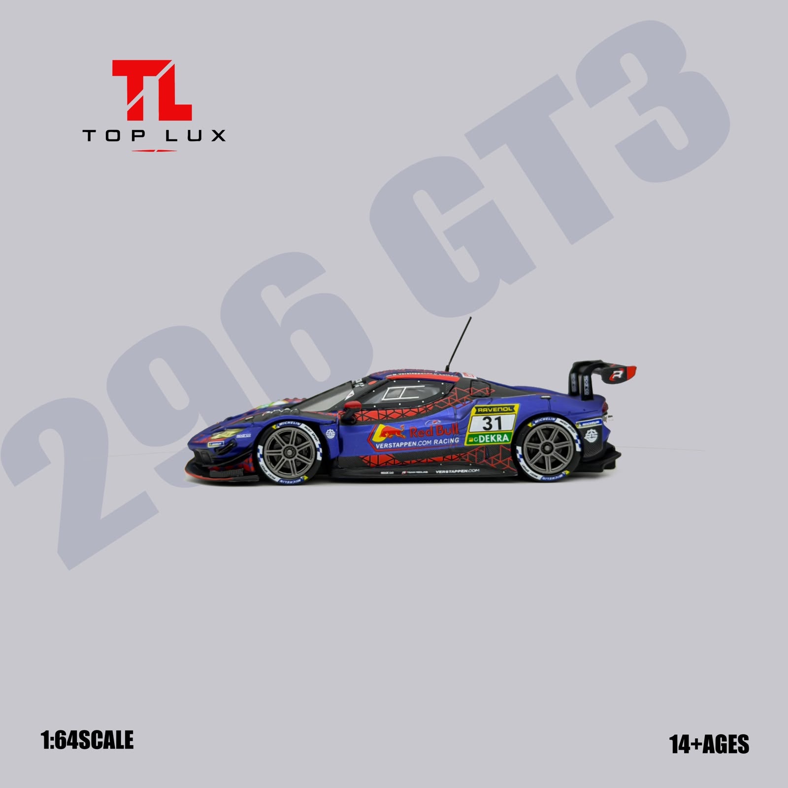 TOP LUX1/64 296GT3 Red Bull 31# Diecast model