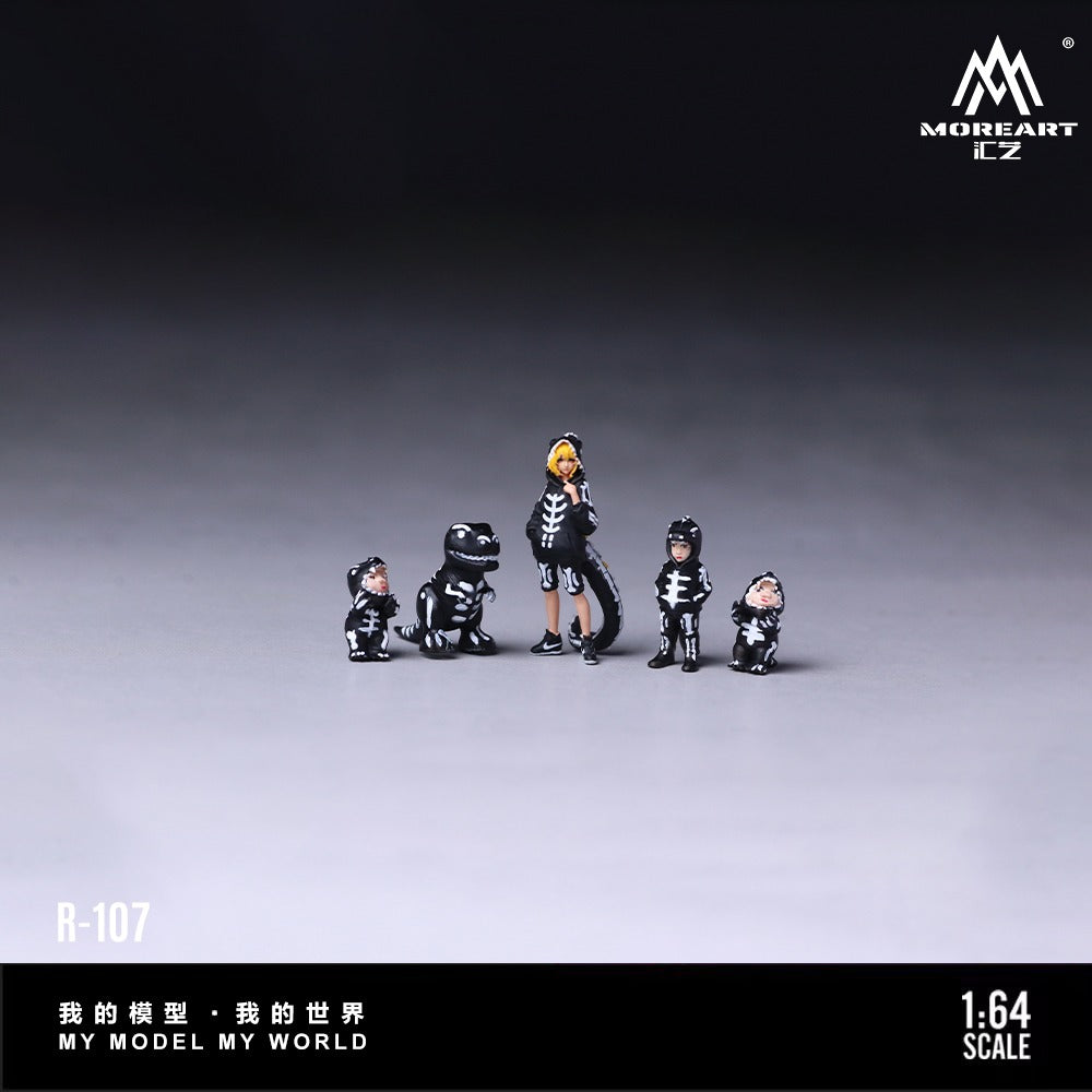 MoreArt 1:64 Dinosaur Figure Family Set - Realistic Resin Model