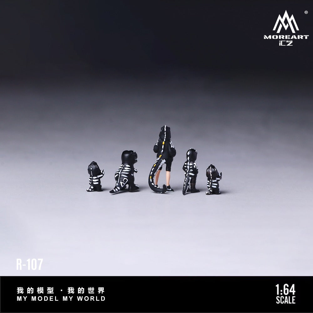 MoreArt 1:64 Dinosaur Figure Family Set - Realistic Resin Model