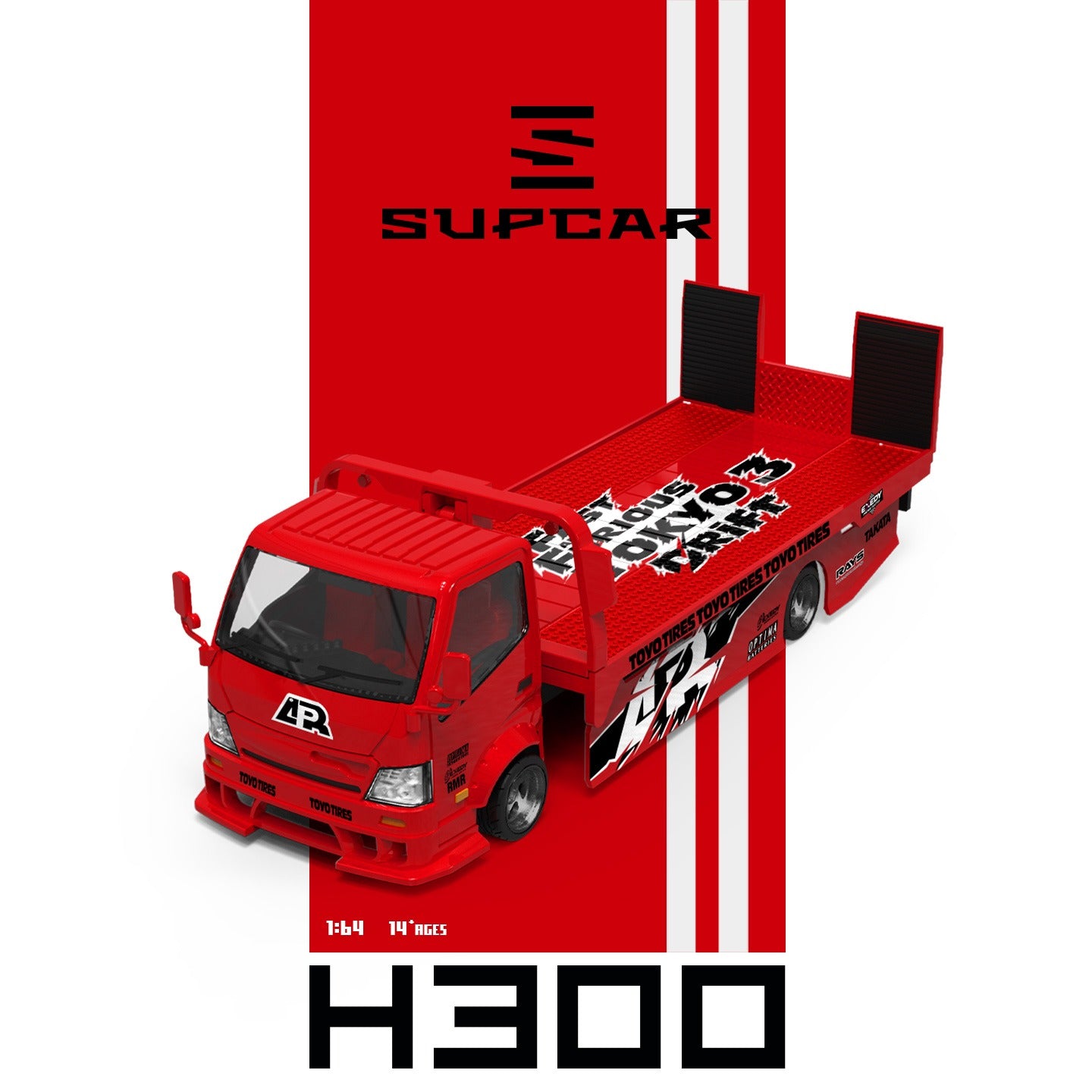 SupCar 1:64 H300 Flatbed Transport Trailer - Speed and Passion 3 Tokyo Drift