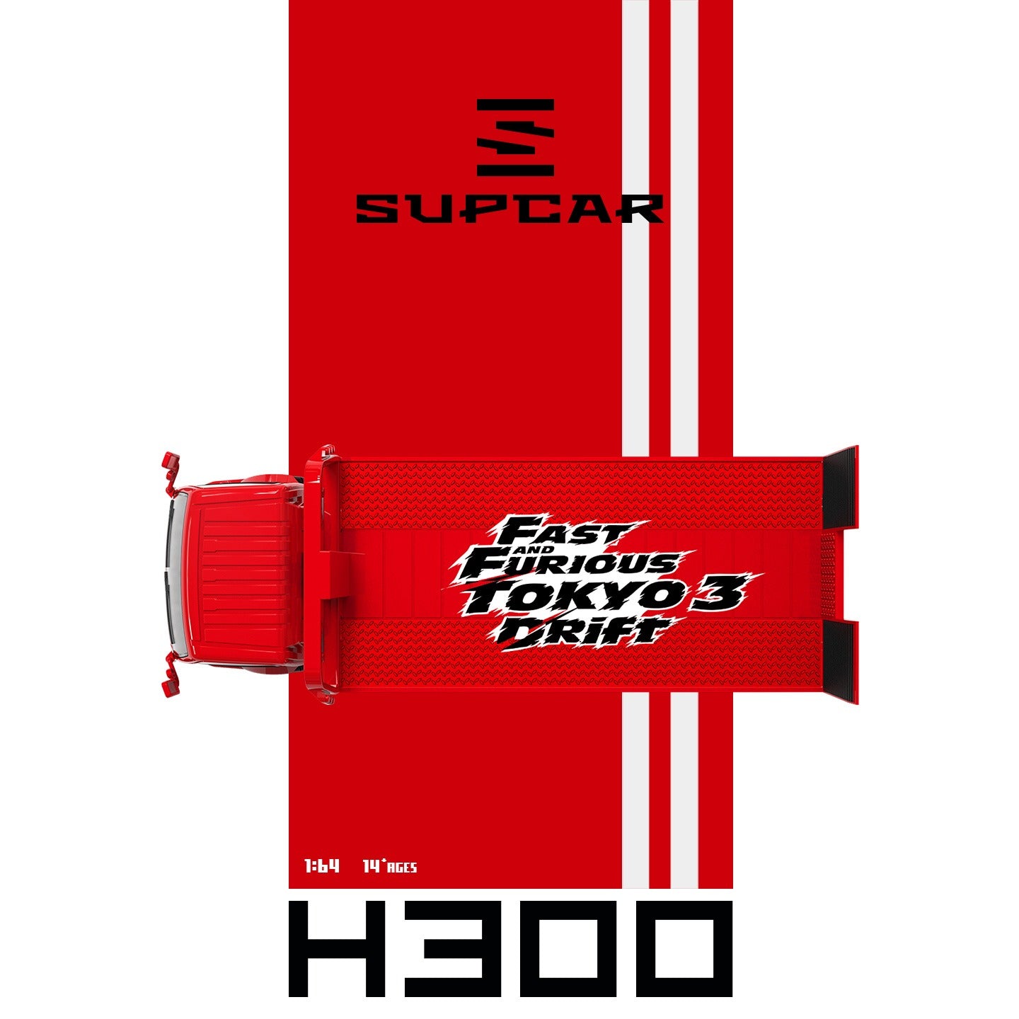 SupCar 1:64 H300 Flatbed Transport Trailer - Speed and Passion 3 Tokyo Drift