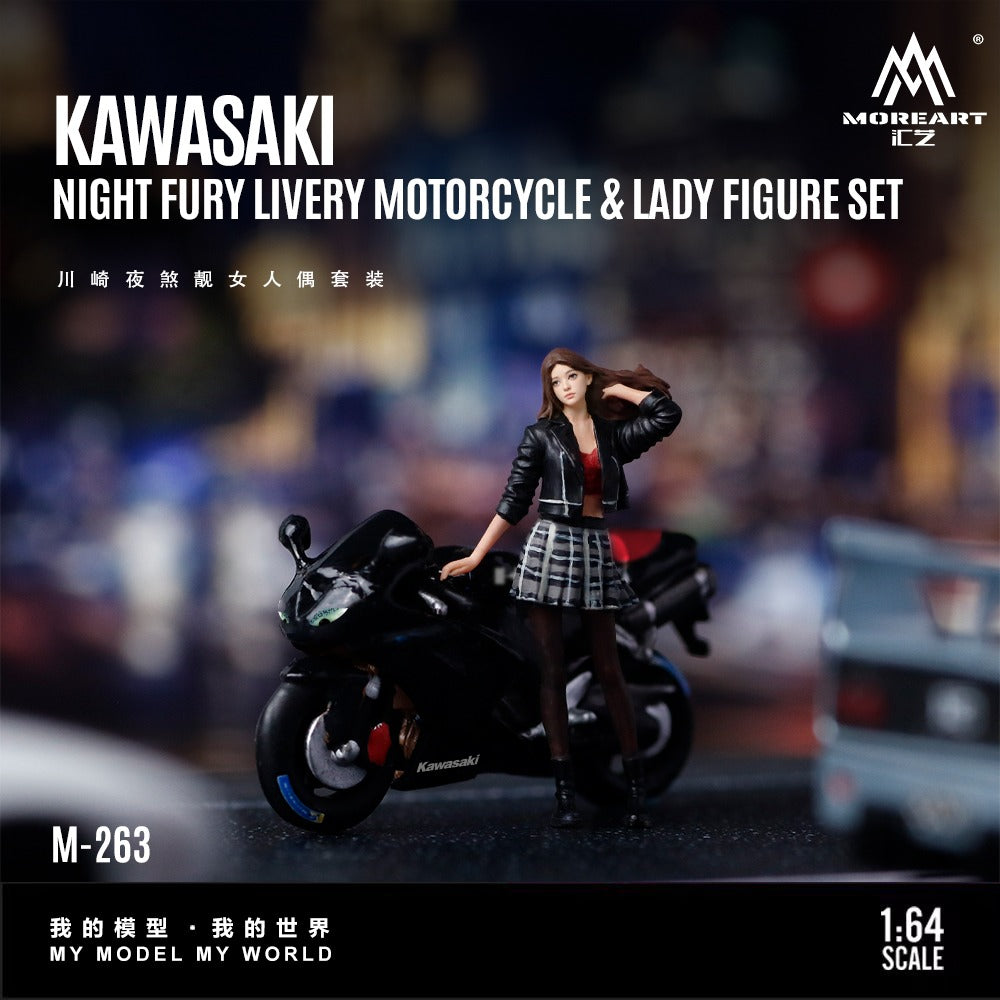 MoreArt 1:64 Kawasaki Night Scorn Beautiful Female Figure Set Resin Model