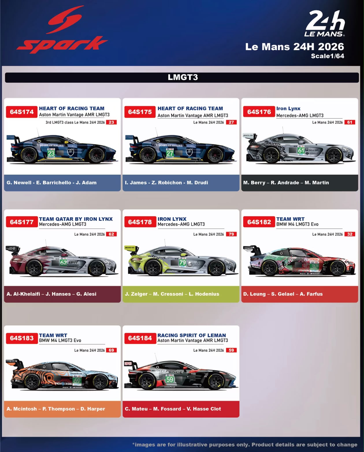 Spark 1/64 2026 24 Hours of Le Mans Race Car - LMGT 3