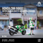 MoreArt 1:64 Honda CBR1100XX Sketch Dragon Graffiti Motorcycle Figure - Resin Model