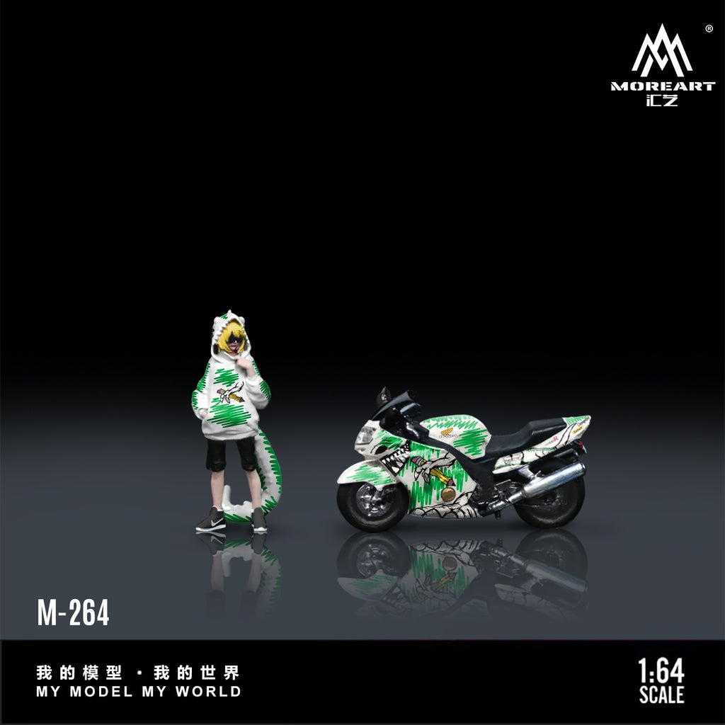 MoreArt 1:64 Honda CBR1100XX Sketch Dragon Graffiti Motorcycle Figure - Resin Model